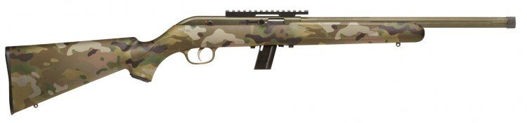 Savage 64FV-SR 22 LR Heavy Fluted Barrel Bazooka Green Camo Synthetic Stock Semi-Auto Rifle