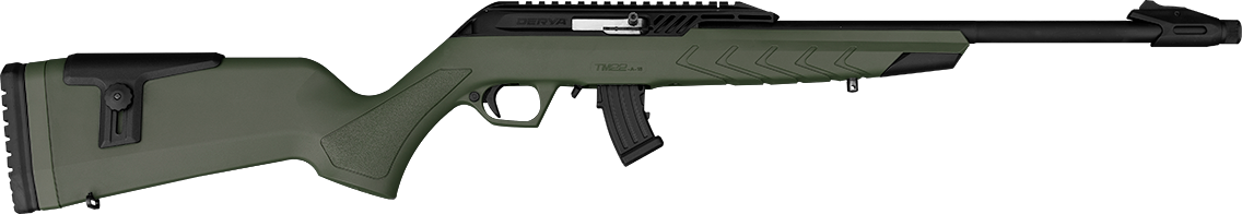Derya TM22 Cadet 22 LR 18" Barrel OD Green Synthetic Stock 1-10 Round Magazines Semi-Auto Rifle