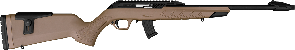 Derya TM22 Cadet 22 LR 18" Barrel FDE Synthetic Stock 1-10 Round Magazines Semi-Auto Rifle
