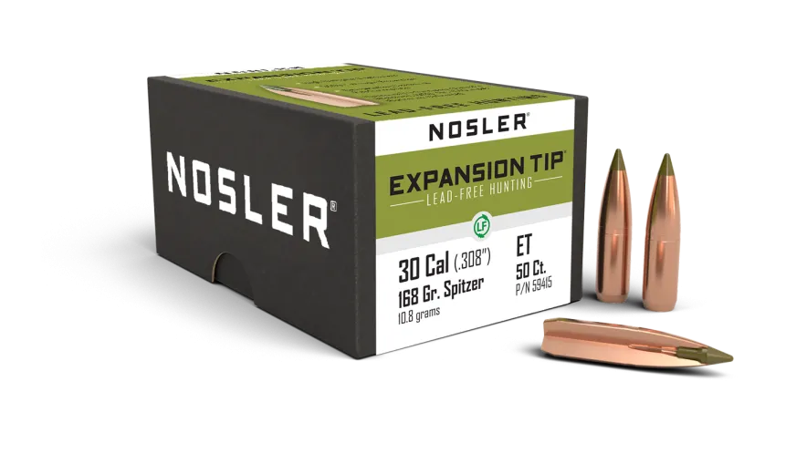 Nosler Expansion Tip 30 Cal 168 Grain .308 Spitzer (50 Count)