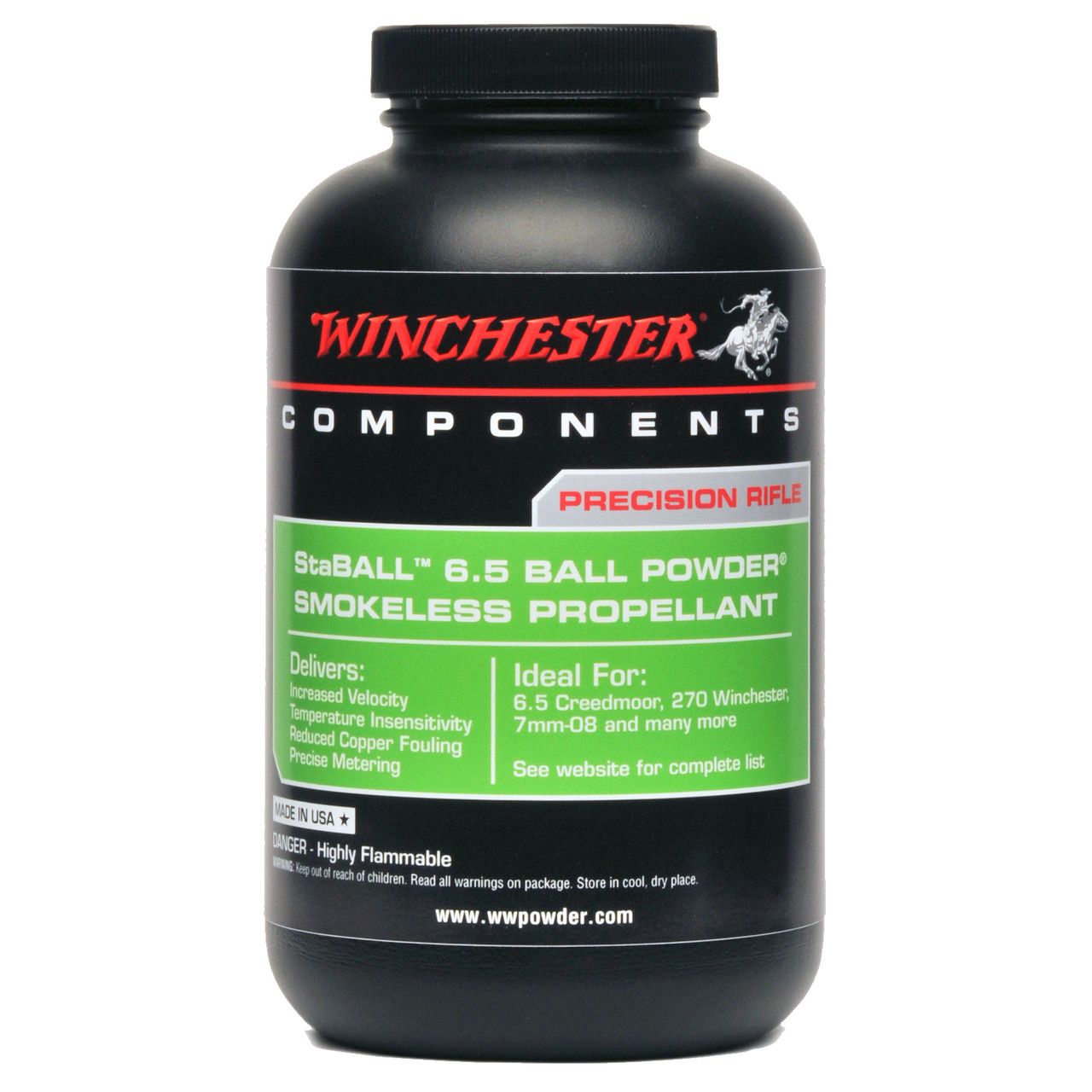 Winchester Precision Rifle StaBall 6.5 Ball Powder Smokeless Propellant