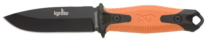 Browning Ignite Knife w/ Flint Fire Starter Orange