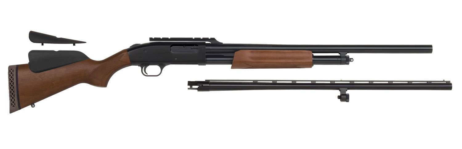 Mossberg 500 Combo 12 Gauge Crown Grade Trophy Slugger 28&quot; Vent Rib Barrel 24&quot; Slug Rifled Barrel Dual Combo StockPump Action Shotgun