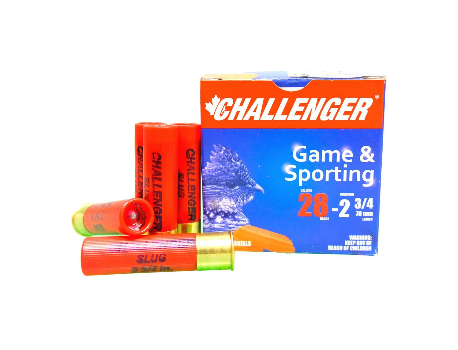 Challenger 28 Gauge 2 3/4" 5/8 oz Slug (25 Rounds)