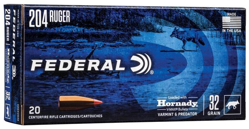 Federal 204 Rem. V-Max 32 Grain  (20-Rounds)