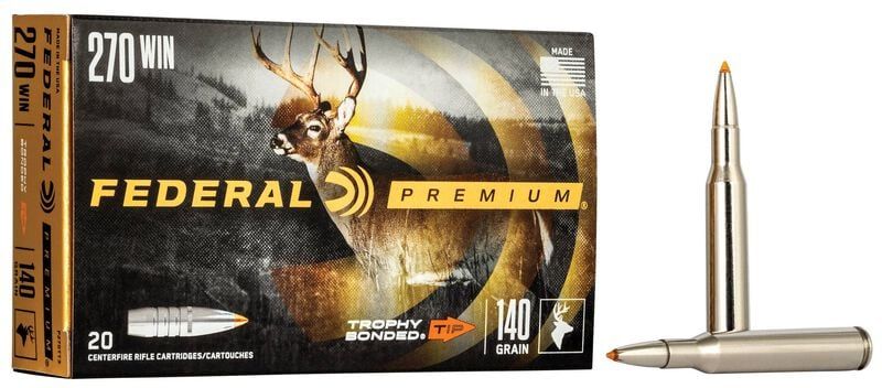 Federal Premium 270 Win Trophy Bonded Tip 140 Grain (20 Cartridges)