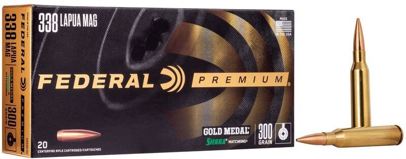 Federal Premium 338 Lapua Mag Gold Medal Sierra 300 Grain (20 Rounds)