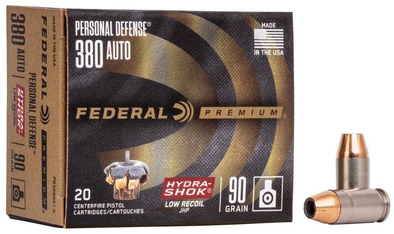 Federal Premium 380 Auto 90 Grain Hydro Shok (20 Rounds)