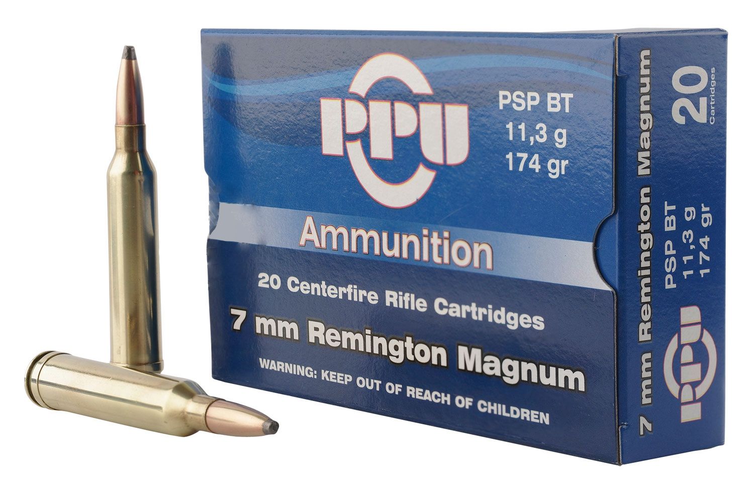PPU Rifle Line 7mm Rem Mag PSP BT 174 Grain (20 Rounds)