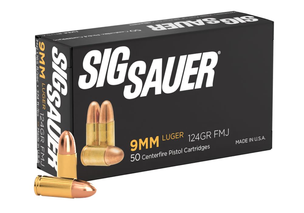Sig Sauer 9mm 124 Grain FMJ (50 Rounds)