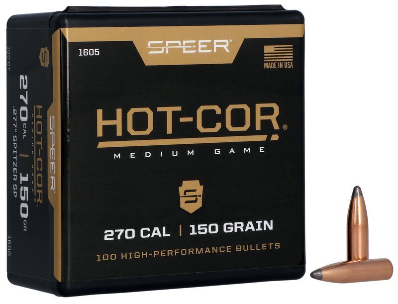 Speer Hot-Cor 270 Cal 150 Grain .277 Spitzer SP (100 Count)