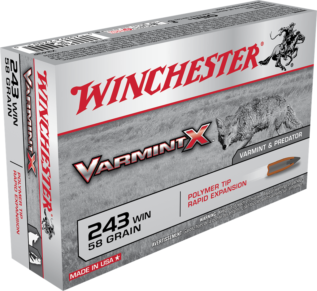 Winchester Varmint X .243 Win 58 Grain Poly Tip (20 Rounds)