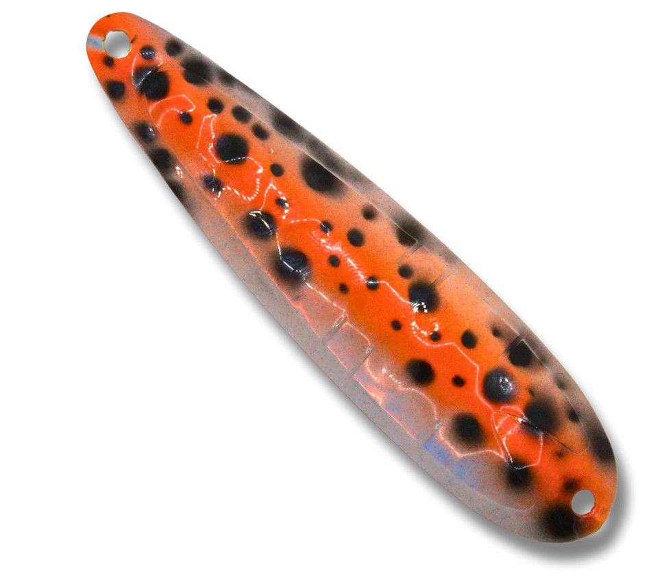 TNT Premium Lures 24K Gold Spoon, Color: Orangutan Orange, Size: 4&quot;