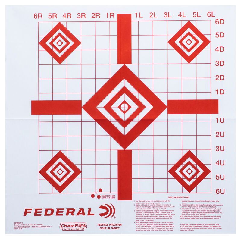 Champion Redfield Precision Sight-In Target (10-Pack) Champion Redfield Precision Sight-In Target (10-Pack)