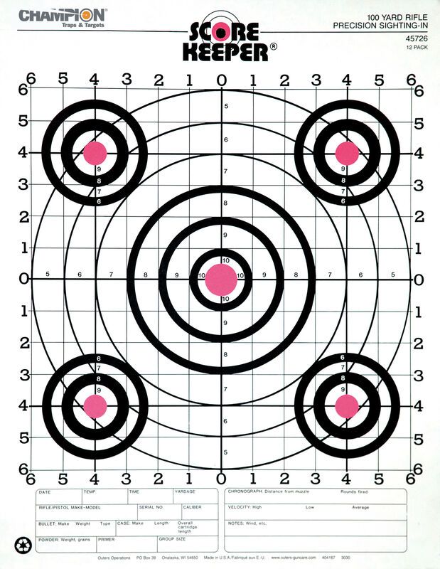 Champion Score Keeper 100 Yard Rifle Precision Sighting-In (12-Pack)
