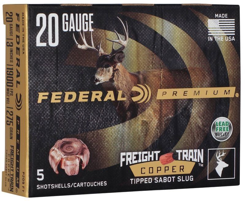 FEDERAL 20GA 3" 275GR FREIGHT TRAIN COPPER SABOT SLUG (5 Rounds)