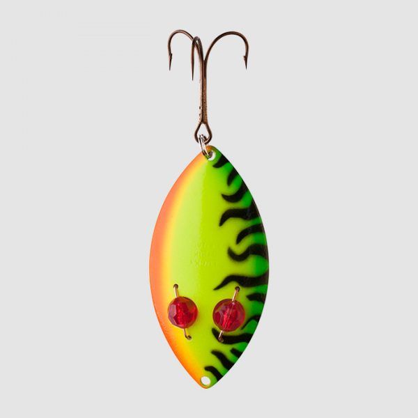 Lucky Strike X-172350-07 Red Flash Wiggler Spoon 3.5" Fire Tiger Red Flash Wiggler Spoon 3/4