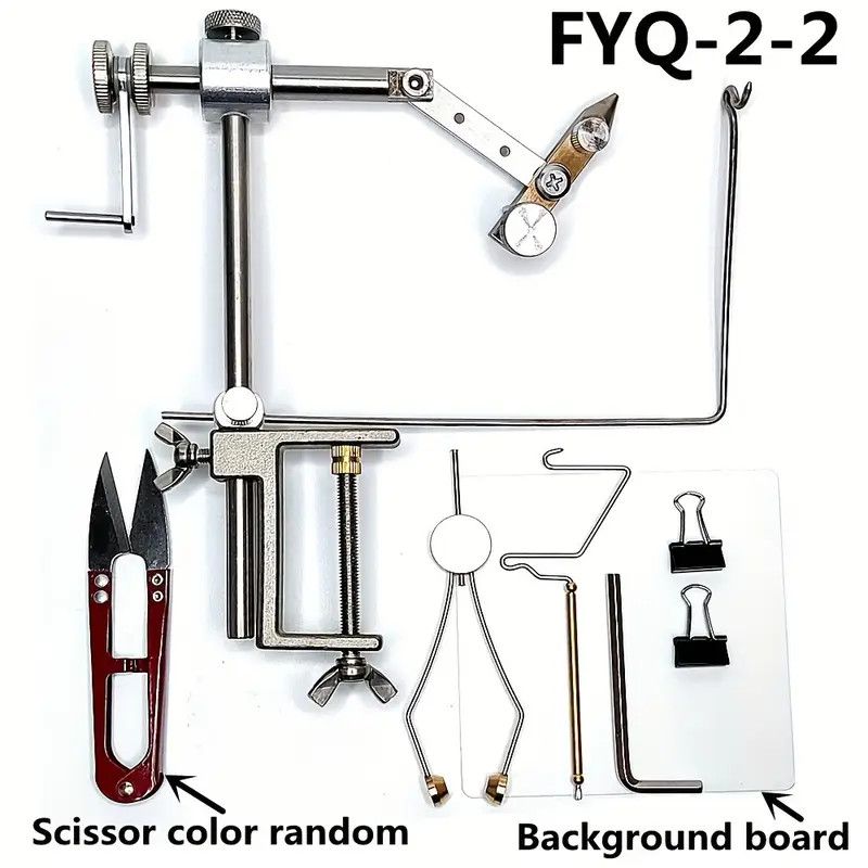 1pc Premium 360° Rotatable Stainless Steel Fly Tying Tool - Precision Vise with Adjustable Arms & Clamp for Crafting Trout & Salmon Fishing Lures 1pc Premium 360° Rotatable Stainless Steel Fly Tying Tool - Precision Vise with Adjustable Arms & Clamp for Crafting Trout & Salmon Fishing Lures
