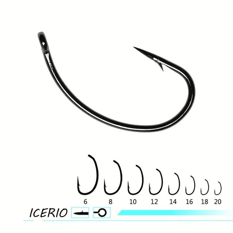 100pcs Fly Tying Fishing Barbed Hook For Nymph Bug Shrimp Scud Flies Lure, Size: #12