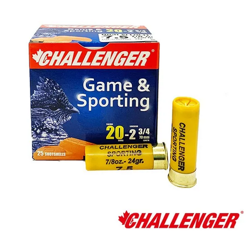 Challenger Game & Sporting 20 Gauge 2 3/4" High Velocity #7.5 (25 Rounds)