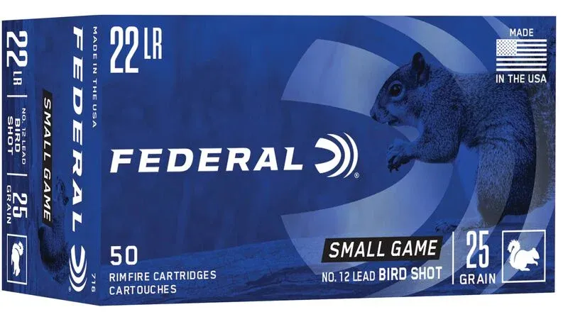 Federal 22 LR Bird Shot 25 Grain #12 (50 Rounds)