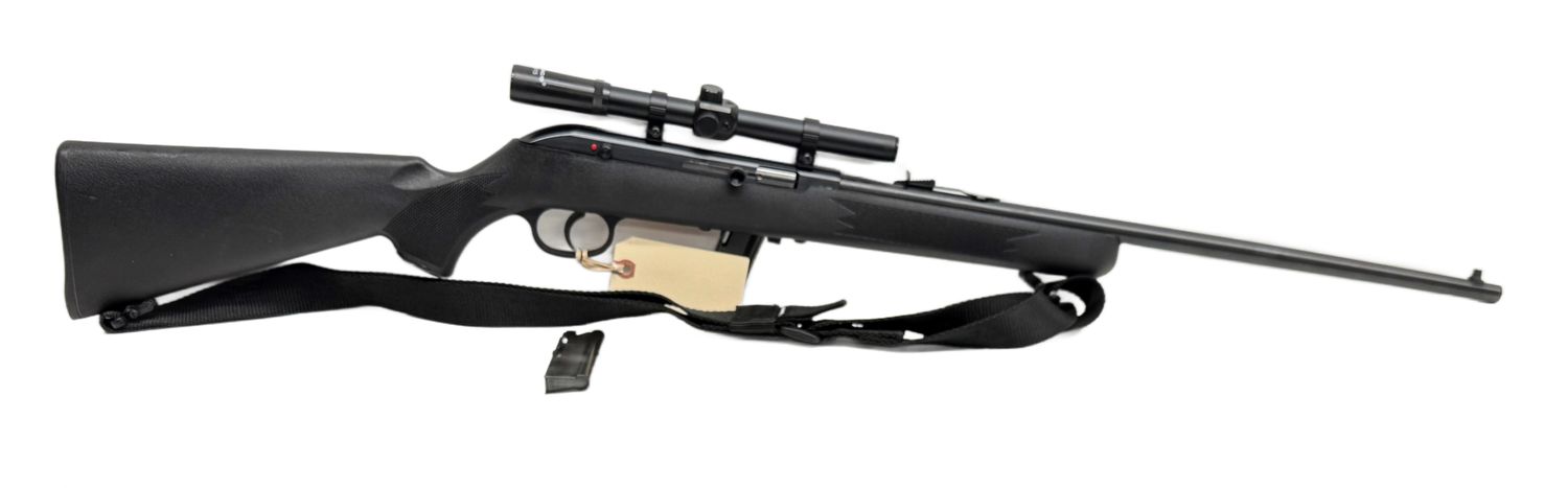 UG-20511 USED Savage 64F 22 LR Black Synthetic 4x15 Tasco Scope Semi-Auto Rifle 1 extra Magazine