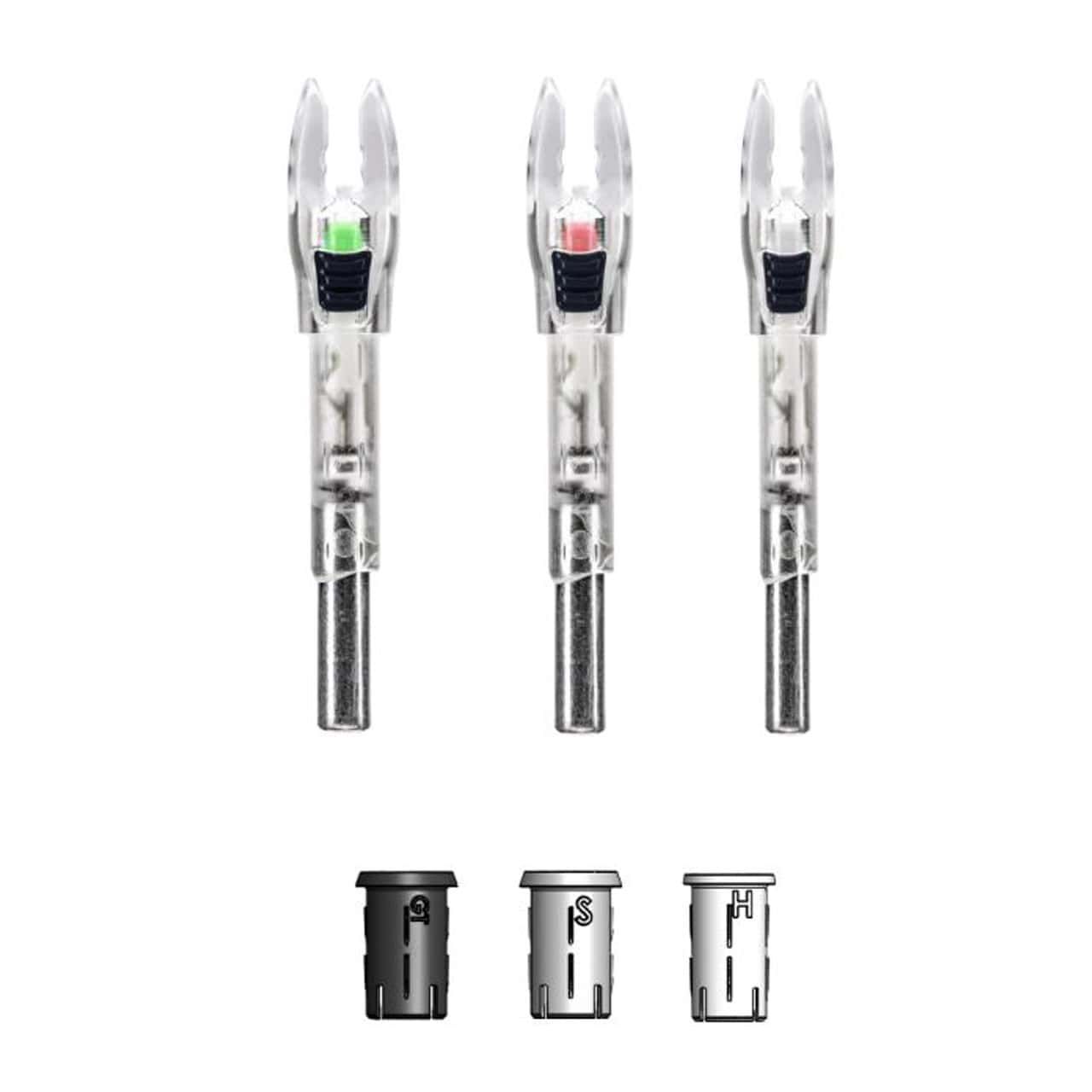 Nockturnal Shift Lighted Nocks Red/Green Strobing Universal Fit