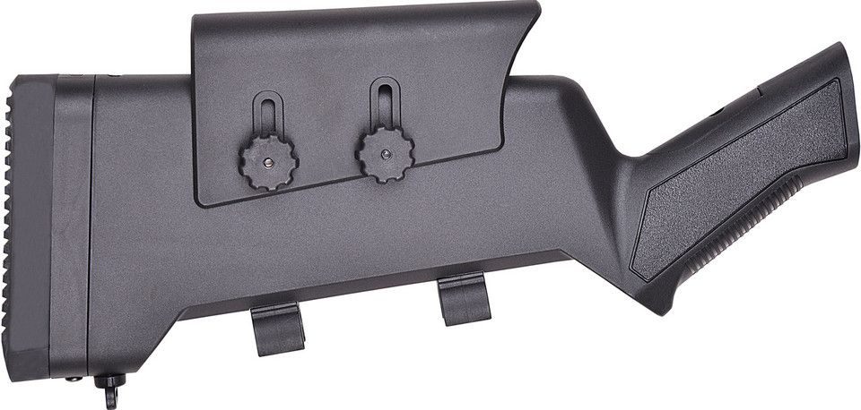 Canuck Tactical Stock w/ Adjustable Cheek Piece and Shell Holder Compatible w/ Most 12 Gauge Turkish Pump and SA Shotguns Canuck Tactical Stock w/ Adjustable Cheek Piece and Shell Holder Compatible w/ Most 12 Gauge Turkish Pump and SA Shotguns