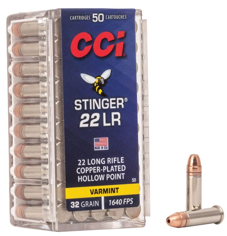 CCI Stinger 22 LR CPHP 32 Grain 1640 FPS (50 Rounds)