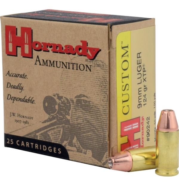 Hornady Custom 9mm Luger 124 Grain XTP (25 Count)