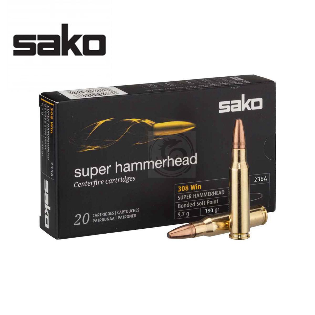 Sako Super Hammerhead 308 Win. 180 Grain Bonded Soft Point (20 Rounds)