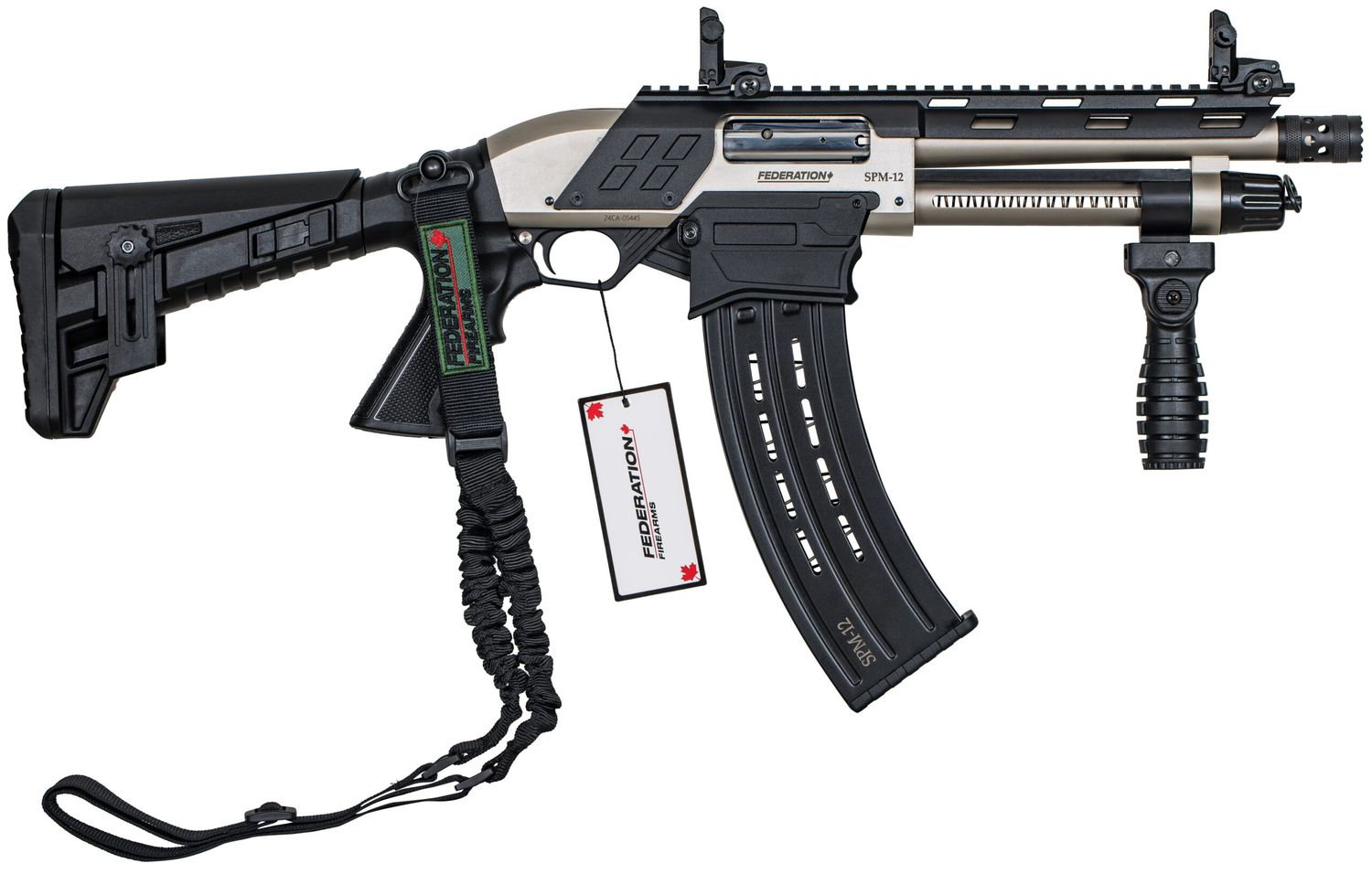 Federation SPM12 Shorty 12 Gauge 3" 9" Barrel Adjustable Stock Black Magazine Fed Pump Action Shotgun