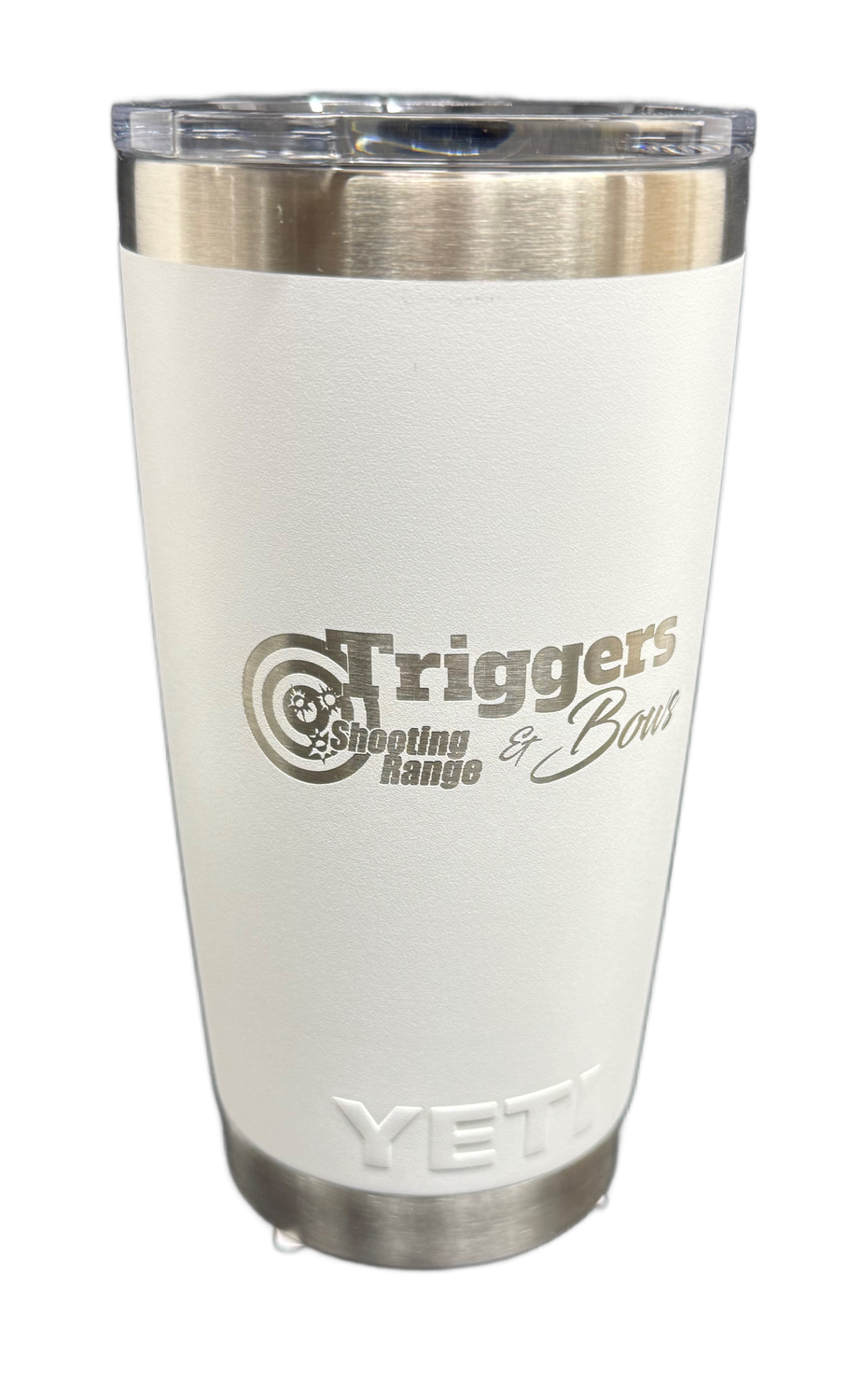 Triggers and Bows Shooting Range YETI Rambler 20 oz/591ml, Color: White