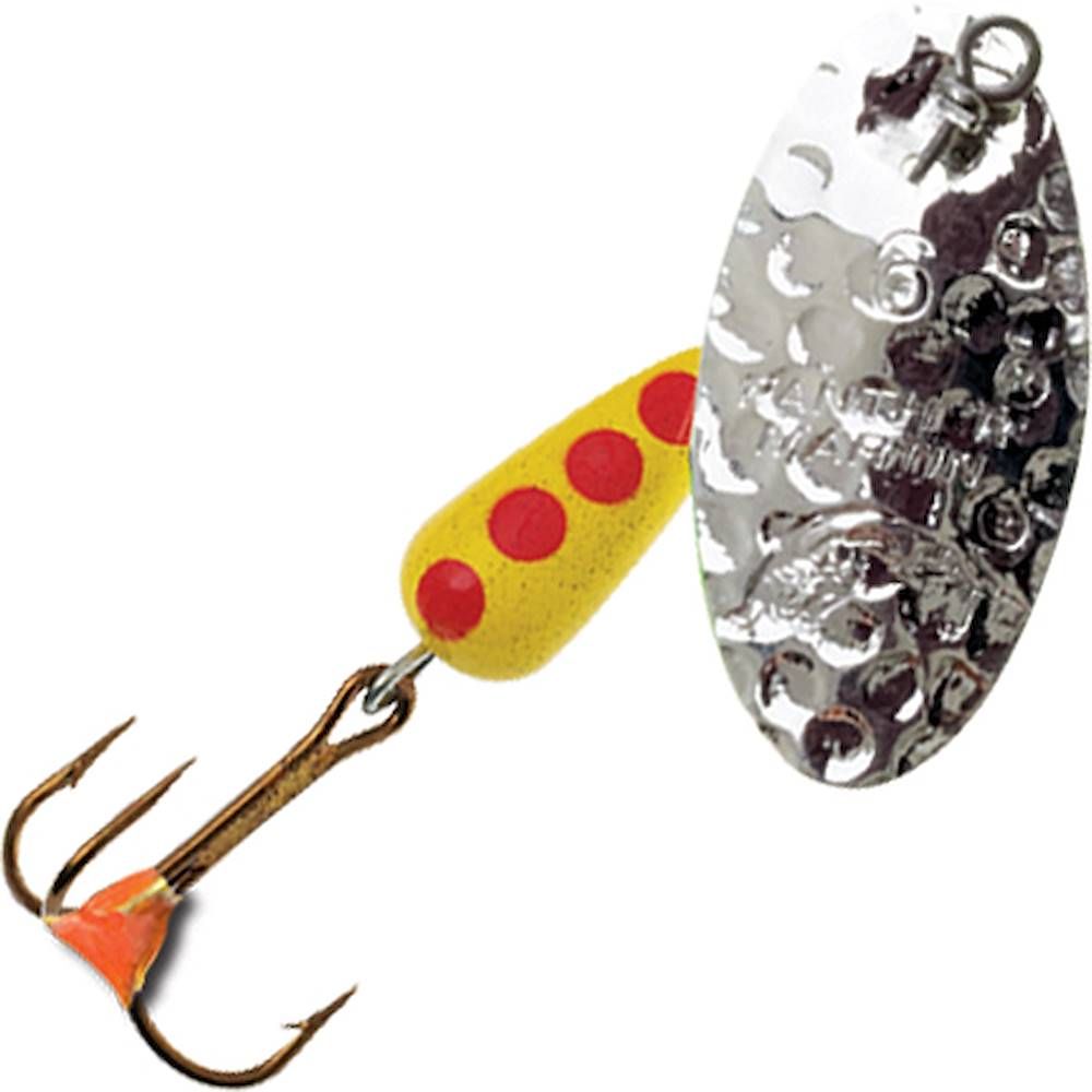 Panther Martin Spinner, Color: Hammered Silver Spinner/Yellow w/ Red, Size: Size 4 (1/8oz)