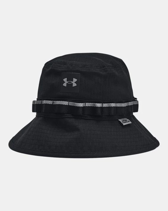 Men's UA ArmourVent Bucket Hat, Color: Black/Castlerock, Size: L/XL