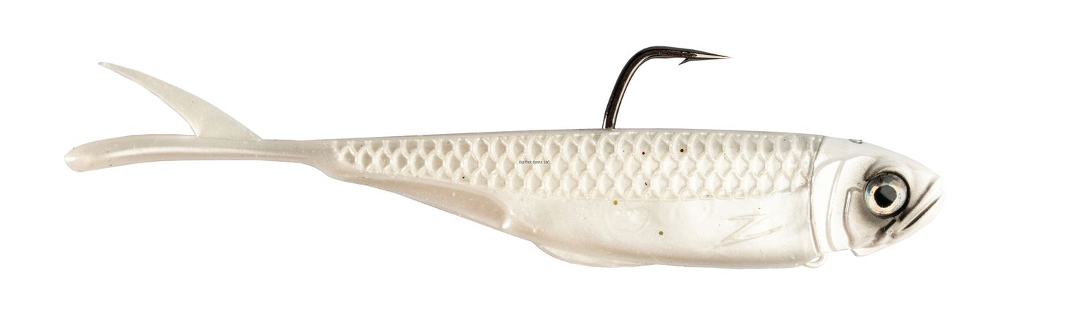 Z-Man Graph Shadz Line-Through Jighead, Color: Pearl, Size: 3.8" 1/4 oz