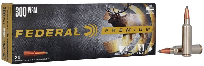 Federal Premium Vital-Shok 300 Win. Short Mag Nosler Partition 180 Grain (20 Rounds)