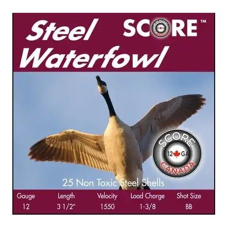 Score Steel Waterfowl 12 Gauge 3 1/2" 1 1/4 oz  #BB (250 Rounds)