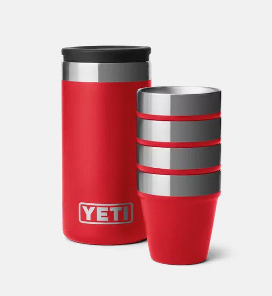YETI Shot Glasses w/Carrying Case Rescue Red
