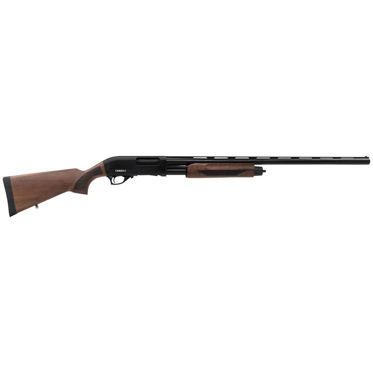 Canuck Pioneer 12 Gauge 3 1/2 Canuck Pioneer 12 Gauge 3 1/2" 28" Vent Rib Barrel Walnut Stock Pump-Action Shotgun
