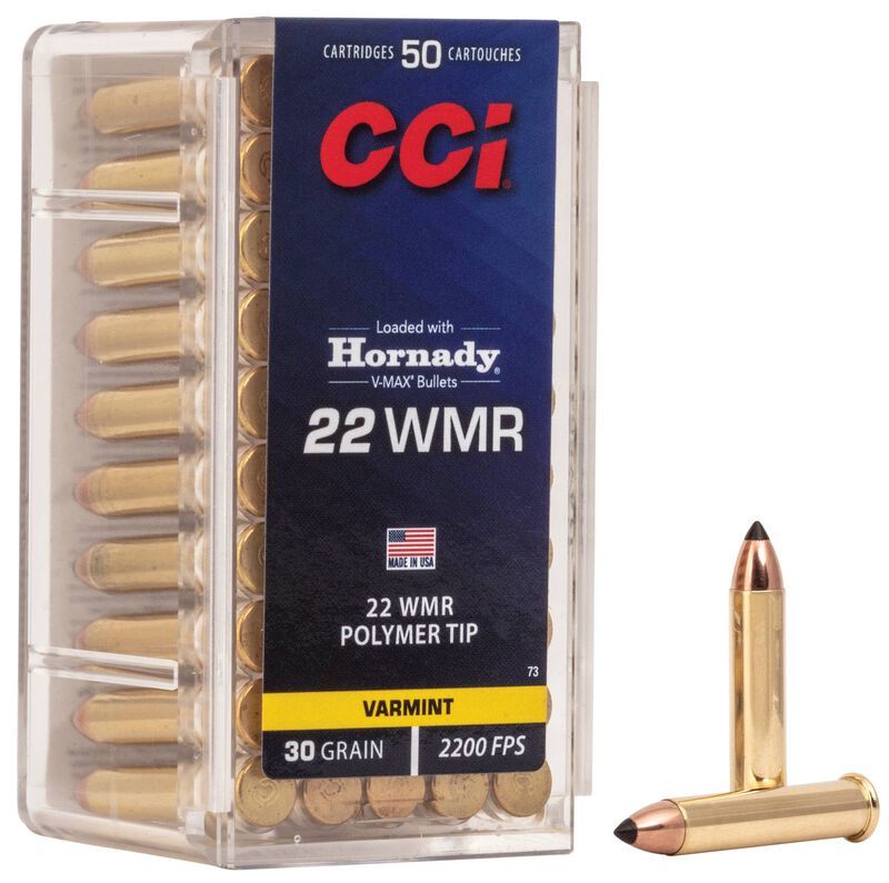 CCI V-Max .22 WMR 30 Grain 2200FPS Varmint Polymer Tip (50 Rounds)