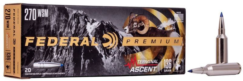 Federal Terminal Ascent 270 WSM, 136 Grain, 20 Round Box