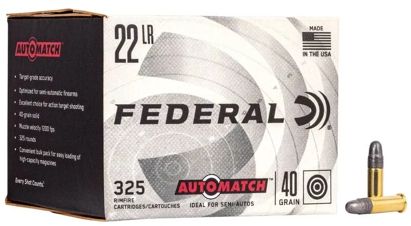 Federal Auto Match 22 LR 40 Grain Solid (325 Rounds)