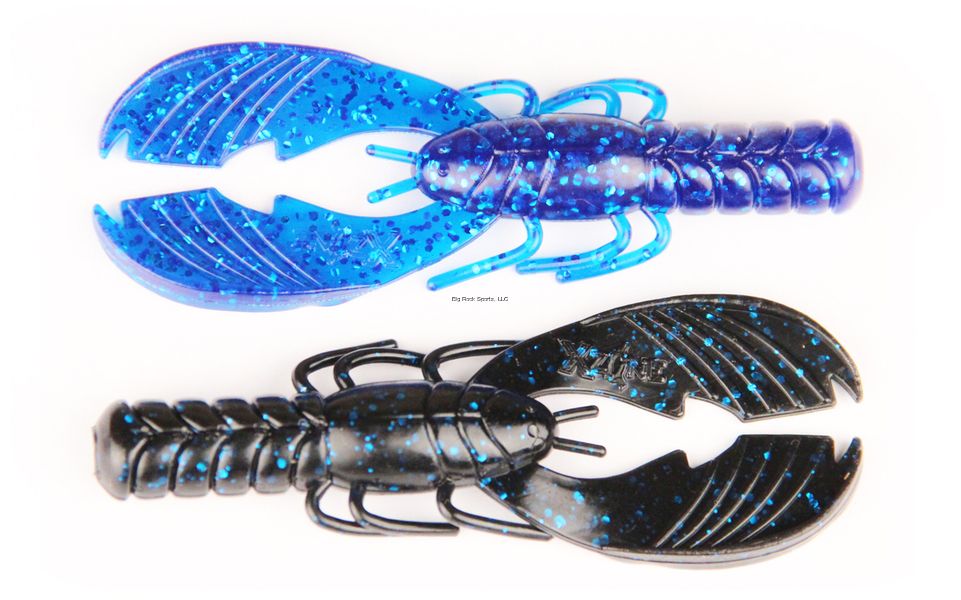 X Zone 10912 4" Muscle Back Craw Black Blue Laminate, 7pk