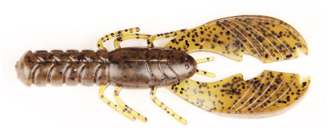 X Zone 10310 4" Muscle Back Craw Green Pumpkin Black Flake, 7pk