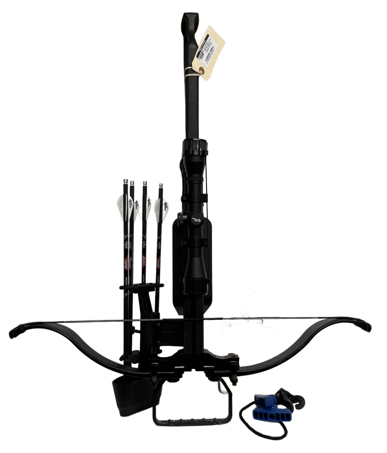 UB-406 Used Excalibur Mag Air 305 FPS, RTS Recurve Crossbow W/ Tomb Case, Cocking Aid, 4 Quill Bolts and Original Warranty Information - Good Condition! UB-406 Used Excalibur Mag Air 305 FPS, RTS Recurve Crossbow W/ Tomb Case, Cocking Aid, 4 Quill Bolts and Original Warranty Information - Good Condition!