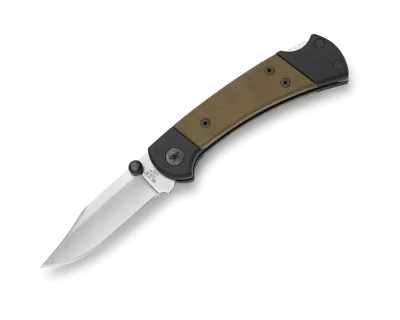 Buck Knives 112 Ranger Sport Folding Knife OD Green Canvas Micarta and Aluminum Handle