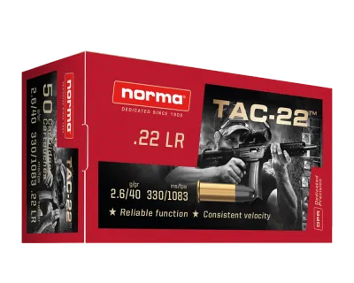 Norma Tac-22 22LR 40 Grain 1100 fps (50 Rounds)