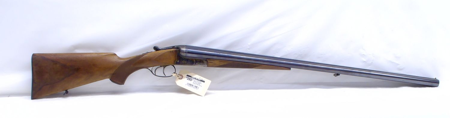 UG-21263 USED Haenel 12 Gauge 2 3/4" Side x Side Shotgun Fixed Choke Clear Coat is worn and Scratches on the Barrel