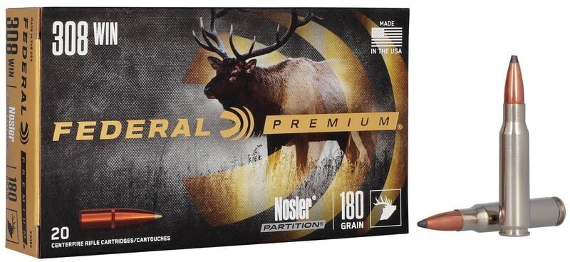 Federal Premium Vital-Shok 308 Win Nosler Partition 180 Grain (20 Rounds)